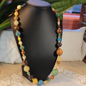 Y2K Earth Tone Bubble Bead Necklace